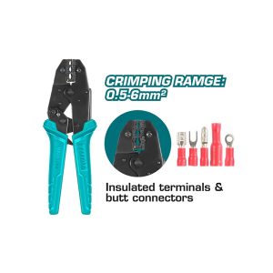 Ratchet crimping plier (0.5-6mm²) for Insulated