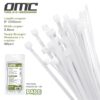 8" Nylon Cable Ties White (100-Pack)